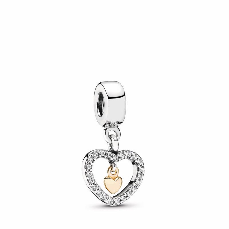 Pandora Forever in My Heart Charm Outlet NZ, Two Tone (640159-RHF)